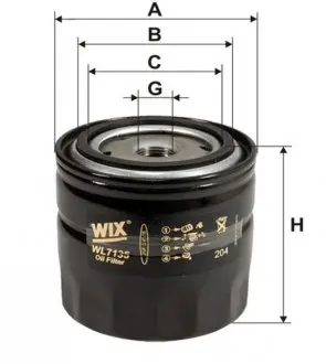 WL7135 Фільтр масляний WIX FILTERS підбір по vin на Brocar
