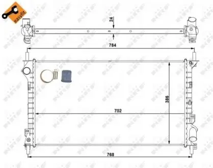 53713 Радиатор охлаждения Ford Transit Connect 1.8TDCI 02-13 NRF подбор по vin на Brocar