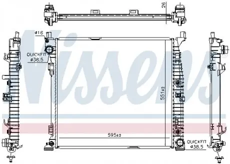 67188 Радиатор охлождения MERCEDES GL-CLASS X 166 (12-) (пр-во Nissens) NISSENS подбор по vin на Brocar
