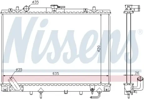 68154 Радиатор охлаждения MITSUBISHI Pajero Sport (K9_W) (пр-во Nissens) NISSENS подбор по vin на Brocar