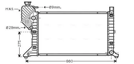 MSA2300 Радіатор охолодження MERCEDES SPRINTER W 901-905 (95 -) (пр-во AVA) AVA COOLING підбір по vin на Brocar