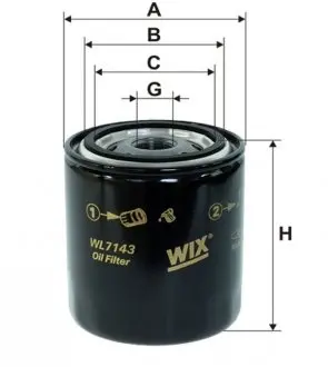 WL7143 Фільтр масляний двигуна NISSAN WL7143 / OP581 (пр-во WIX-Filtron) WIX FILTERS підбір по vin на Brocar