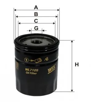 WL7105 Фільтр масляний BMW (вир-во WIX-Filtron UA) WL7105/OP556 WIX FILTERS підбір по vin на Brocar