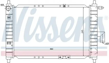 61646 Радиатор охлаждения DAEWOO MATIZ (01-) 0.8-1.0 MT (пр-во Nissens) NISSENS подбор по vin на Brocar