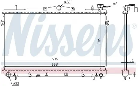 62298 Радіатор охолоджування NISSENS підбір по vin на Brocar