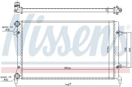 65277 Радиатор охлаждения VW Caddy 1.9TDI 03- (650x415x23) NISSENS подбор по vin на Brocar
