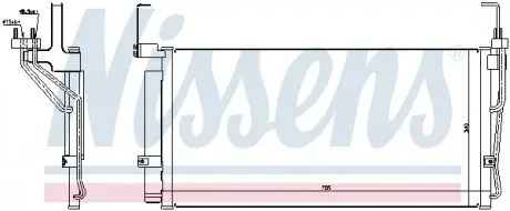 94451 Радіатор кондиціонера HYUNDAI SANTA FE (SM) (00 -) (пр-во Nissens) NISSENS підбір по vin на Brocar