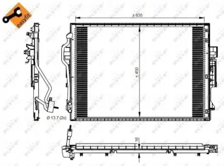 350218 Радіатор кондиціонера S-Class (W221) 05-13 NRF підбір по vin на Brocar