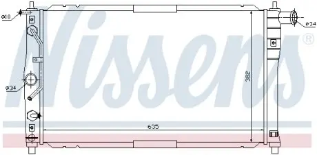 616551 Радиатор охлаждения DAEWOO LANOS (97-) 1.3-1.6 i (пр-во Nissens) NISSENS подбор по vin на Brocar