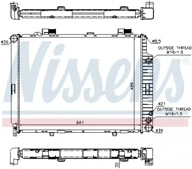 62691A Радиатор охлаждения MERCEDES E-CLASS W 210 (95-) (пр-во Nissens) NISSENS подбор по vin на Brocar
