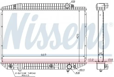 62727A Радиатор охлаждения MERCEDES S-CLASS W 126 (79-) (пр-во Nissens) NISSENS подбор по vin на Brocar