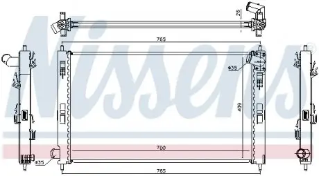 67359 Радиатор охлаждения CITROEN; MITSUBISHI; PEUGEOT (пр-во Nissens) NISSENS подбор по vin на Brocar