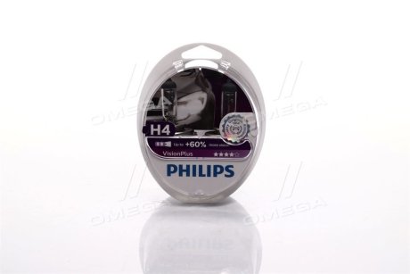 12342VPS2 Лампа розжарювання H4VisionPlus12V 60 / 55W P43t - 38 (пр-во Philips) PHILIPS підбір по vin на Brocar