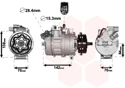 5800K087 Компрессор кондиционера VW-TRANSPORTER T5 03- (пр-во Van Wezel) VAN WEZEL подбор по vin на Brocar