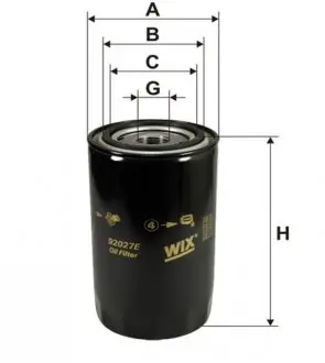 92027E Фільтр масляний WIX FILTERS підбір по vin на Brocar