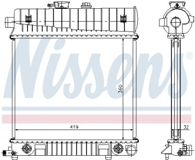 62708A Радиатор охлаждения MERCEDES C-CLASS W202 (93-) (пр-во Nissens) NISSENS подбор по vin на Brocar