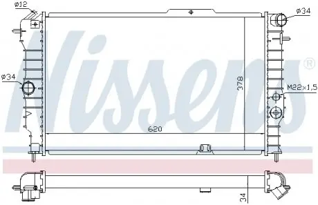 630631 Радиатор охлаждения OPEL VECTRA A (88-) 1.4-2.0 (пр-во Nissens) NISSENS подбор по vin на Brocar