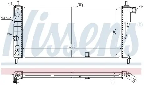 632741 Радиатор охлаждения OPEL KADETT E (84-) 1.6/1.8 (пр-во Nissens) NISSENS подбор по vin на Brocar