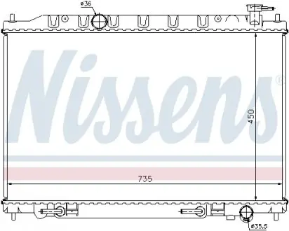 68712 Радиатор охлаждения NISSAN MURANO (04-) 3.5i AT (пр-во Nissens) NISSENS подбор по vin на Brocar