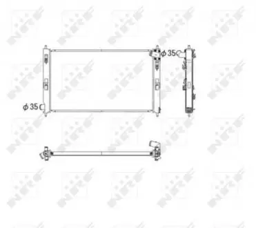 53593 Радіатор охолодження Mitsubishi Outlander 06- NRF підбір по vin на Brocar