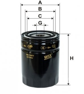 WL7401 Фильтр масляный двигателя WL7401/OP592/5 (пр-во WIX-Filtron UA) WIX FILTERS підбір по vin на Brocar