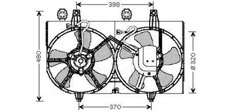 DN7511 Вентилятор радіатора NISSAN MAXIMA QX (A33) (00 -) (пр-во AVA) AVA COOLING підбір по vin на Brocar
