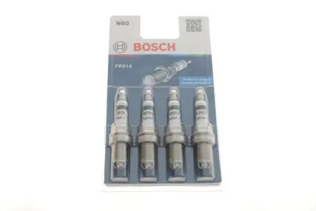 0242222804 Свічка запалювання FR91X SUPER4 (OPEL) (4шт. бліст.) (вир-во BOSCH) BOSCH підбір по vin на Brocar