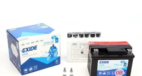 ETX4LBS Акумулятор 3Ah-12v Exide AGM (ETX4L-BS) (113х70х85) R, EN50 EXIDE підбір по vin на Brocar