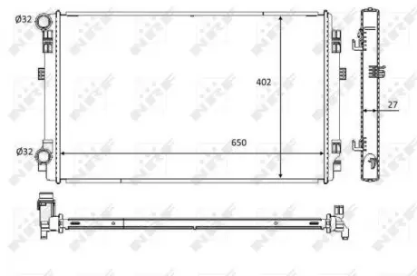 58453 Радиатор охлаждения VW Passat/Golf VII 12- NRF подбор по vin на Brocar
