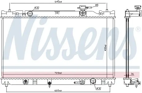 646351 Радіатор охолоджування NISSENS підбір по vin на Brocar