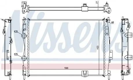 67367 Радиатор охлождения NISSAN QASHQAI (J10) (07-) (пр-во Nissens) NISSENS подбор по vin на Brocar