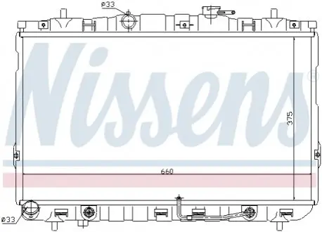67493 Радиатор охлаждения HYUNDAI ELANTRA (XD) (00-) (пр-во Nissens) NISSENS подбор по vin на Brocar