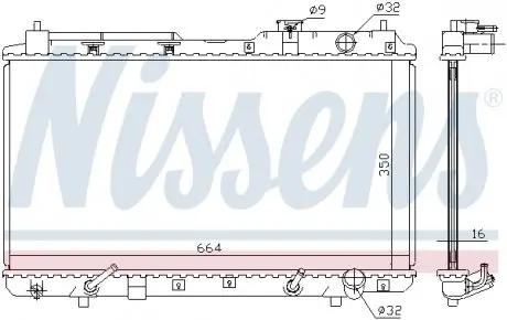 681021 Радиатор охлаждения HONDA CR-V (RD) (95-) 2.0i (пр-во Nissens) NISSENS подбор по vin на Brocar