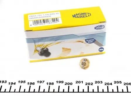 002053200000 Лампа накалу PBX4 12V 1.5W BX8.4D (пр-во Magneti Marelli) MAGNETI MARELLI підбір по vin на Brocar