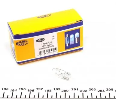 003821100000 Лампа накалу W3W 12V 3W W2,1x9,5d (пр-во Magneti Marelli) MAGNETI MARELLI підбір по vin на Brocar