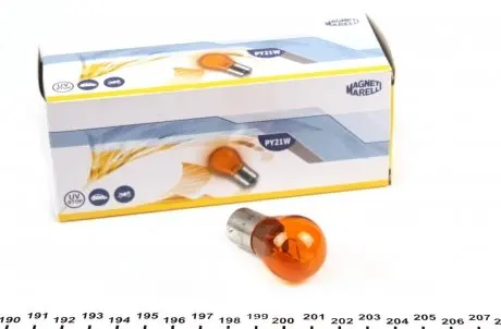 008507100000 Лампа накалу PY21W 12V 21W BAU15s (пр-во Magneti Marelli) MAGNETI MARELLI підбір по vin на Brocar