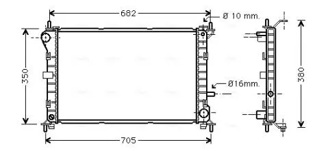 FD2264 Радіатор FOCUS 14/6/8 MT +AC 98-05 (Ava) AVA COOLING підбір по vin на Brocar