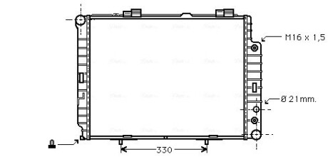 MSA2283 Радіатор охолодження двигуна MBW210 E-KL MT/AT +AC 97- (Ava) AVA COOLING підбір по vin на Brocar