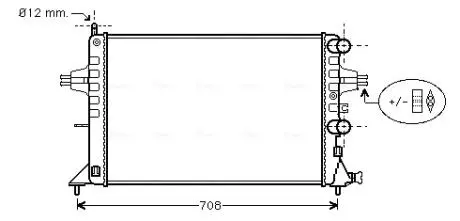 OLA2255 Радиатор охлаждения двигателя ASTRAG 1.2/16V MT +AC 98- (Ava) AVA COOLING підбір по vin на Brocar