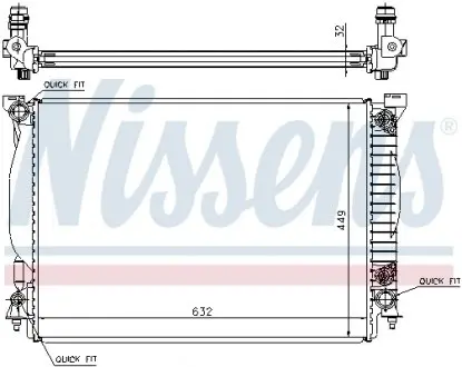 60307A Радіатор охолодження AUDI (вир-во Nissens) NISSENS підбір по vin на Brocar