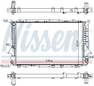 60458 Радиатор охлаждения AUDI 100 (C4) (90-) 2.8 i (пр-во Nissens) NISSENS подбор по vin на Brocar