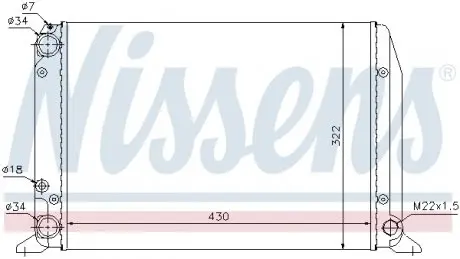 604611 Радиатор охлаждения AUDI 80/90 (B3) (86-) 1.4 (пр-во Nissens) NISSENS подбор по vin на Brocar