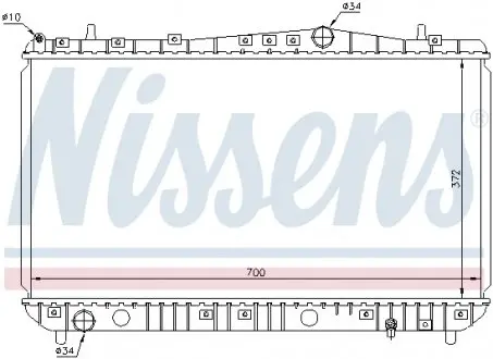 61633 Радиатор охлаждения CHEVROLET LACETTI 1,6-1,8 (пр-во Nissens) NISSENS подбор по vin на Brocar