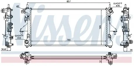 63556 Радіатор охолоджування NISSENS підбір по vin на Brocar
