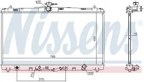 646906 Радиатор охлаждения TOYOTA CAMRY (XV5) (11-) (пр-во Nissens) NISSENS подбор по vin на Brocar