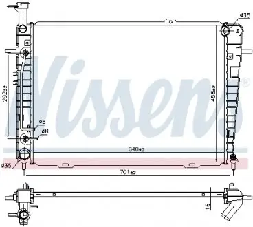 675015 Радиатор охлаждения HYUNDAI TUCSON (JM) (04-) (пр-во Nissens) NISSENS подбор по vin на Brocar
