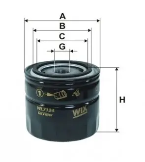 WL7124 Фільтр масляний WIX FILTERS підбір по vin на Brocar
