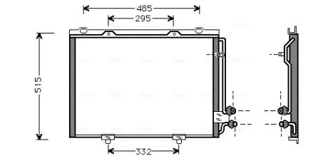 MS5232 Конденсор кондиціонера MB W210 E-CLASS MT / AT 95 - (пр-во AVA) AVA COOLING підбір по vin на Brocar