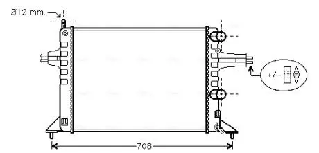 OL2257 Радиатор охлаждения двигателя ASTRA G 1.2 MT -AC 98-04 (Ava) AVA COOLING подбор по vin на Brocar