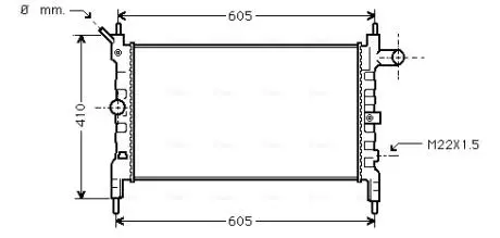 OLA2023 Радиатор охлаждения двигателя ASTRA F 1.4/1.6 LONG PIN (Ava) AVA COOLING підбір по vin на Brocar